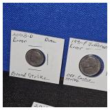 Bag of Error Coins(12) and 10 Kennedy Errors