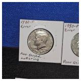 Bag of Error Coins(12) and 10 Kennedy Errors