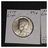 Bag of Error Coins(12) and 10 Kennedy Errors