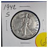 1942-S Walking Liberty, VG