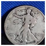 (2) 1927-S Walking Liberty, Worn
