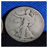 1927-S, 1929-S Walking Liberty, Worn