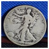 (2)1929 Walking Liberty, Slight Wear