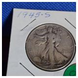 1945-S, Walking Liberty w/Toning, XF
