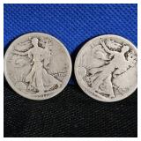 (2)1917-S Walking Liberty with Wear