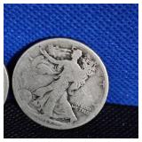 (2)1917-S Walking Liberty with Wear