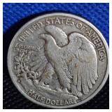 1943-D, Walking Liberty, XF