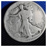 1917-D, Walking Liberty Half Dollar, XF