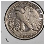 (2) 1943, Toned, Walking Liberty Half $