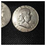 (3) Franklin Half Dollars, 61-63