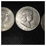 (3) Franklin Half Dollars, 61-63
