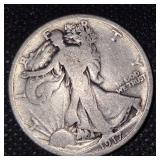 (2) Walking Liberty Half $, worn