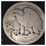 (2) Walking Liberty Half $, worn