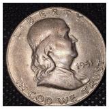 (2)1951-S Franklin Half Dollar