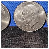 (4) Ike Dollar Coins, 2-1977, 2 Bicentennial
