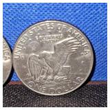 (4) Ike Dollar Coins, 2-1977, 2 Bicentennial
