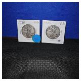 (2)1935 Walking Liberty Half Dollar, VG