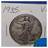 (2)1935 Walking Liberty Half Dollar, VG
