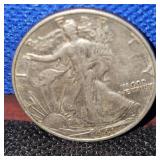 1941-D Walking Liberty Half Dollar, XF