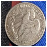 1941-D Walking Liberty Half Dollar, XF