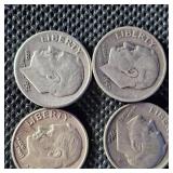 10-Silver Dimes including 2 Mercury