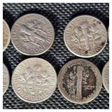 10-Silver Dimes including 2 Mercury