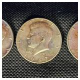 3-1967 Kennedy Halves, 40%