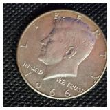 3-Kennedy Halves 40%, 1966,66,67