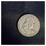 2-Franklin Halves, 1953,1954