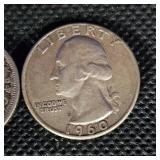 2-Washingtons 1962,1969, and Canadian 1957 Qtr