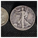 1941 Walking Liberty Half, 1943 Washington, 1943 Canadian Quarter