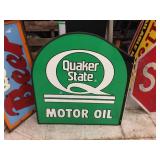 Quaker State Motor Oil 2 Sided Metal Sign - 27 1/2" x 29 1/2"