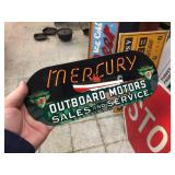 Mercury Outboards Enamel Metal Sign - 12" x 4 3/4"