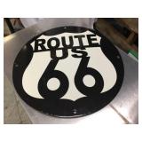 Heavy Porcelain? Route 66 Metal Sign - 11 3/4"