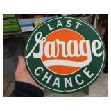 Last Chance Garage - Porcelain Sign 11 1/4"