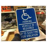 2 Reflective Handicap Parking Aluminum Signs 12" x 18"