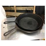 2 Vintage Lodge? 3-Notch Skillets #8 + ?