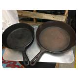 2 Vintage Lodge? 3-Notch Skillets #8 + ?