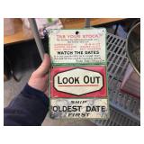 Vintage Tin Tobacco Reminder Jointed Sign - 6 1/2" x 10"