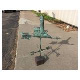 Vintage Copper-Lighthouse-Weathervane - 27" Tall