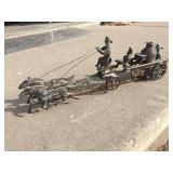 Vintage Copper Horse Drawn Fire Wagon-Weathervane Part - 28" Long