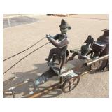 Vintage Copper Horse Drawn Fire Wagon-Weathervane Part - 28" Long