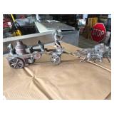 Vintage Copper Horse Drawn Fire Wagon-Weathervane Part - 28" Long