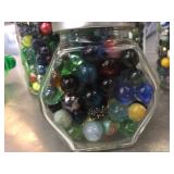 4 Jars Marbles - Interesting Colors/Designs