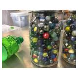 4 Jars Marbles - Interesting Colors/Designs