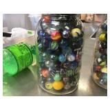 4 Jars Marbles - Interesting Colors/Designs