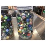4 Jars Marbles - Interesting Colors/Designs