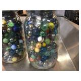 4 Jars Marbles - Interesting Colors/Designs