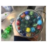 4 Jars Marbles - Interesting Colors/Designs