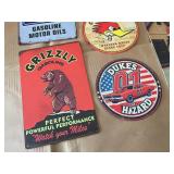 6 Old-Look Tin Gasoline/Car Signs